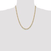 14k 4.2mm Semi-Solid Figaro Chain