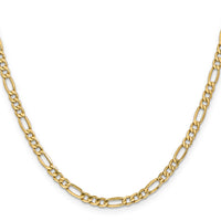 14k 4.2mm Semi-Solid Figaro Chain