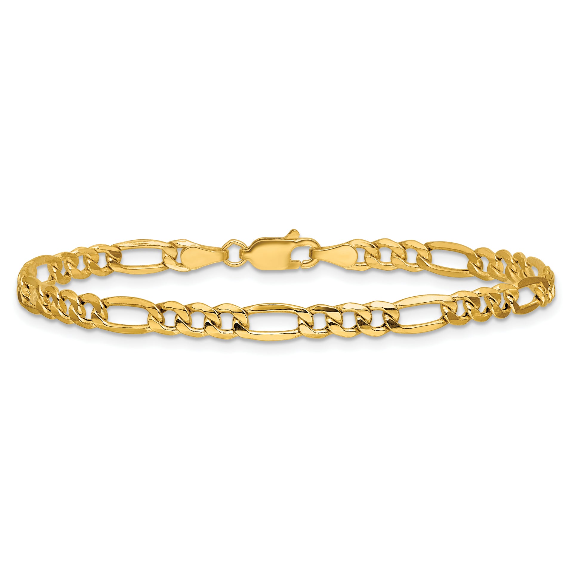 14k 4.2mm Semi-Solid Figaro Chain