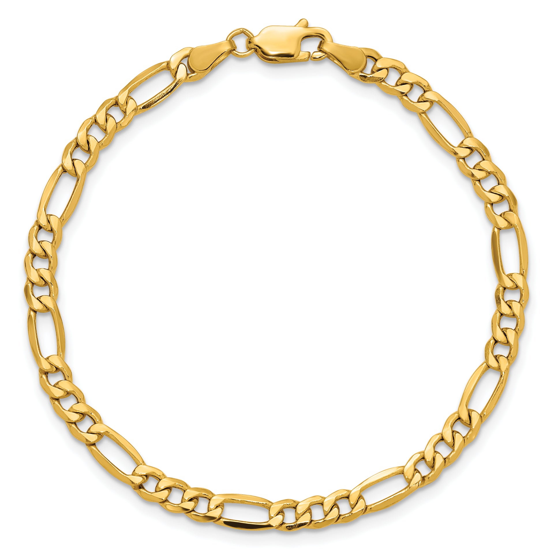 14k 4.2mm Semi-Solid Figaro Chain