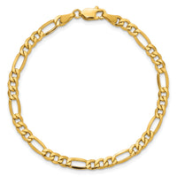 14k 4.2mm Semi-Solid Figaro Chain