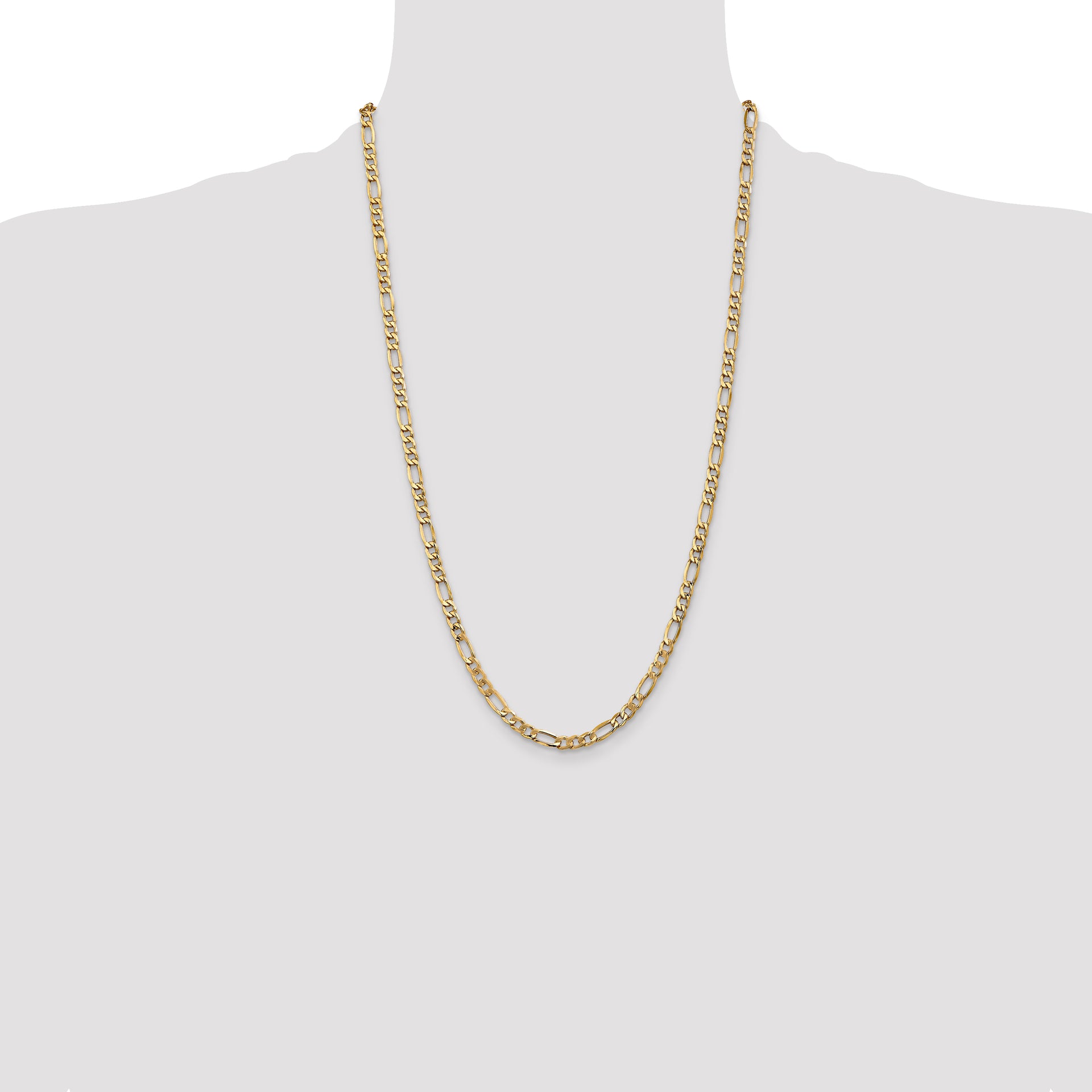 14k 5.75mm Semi-Solid Figaro Chain