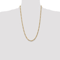 14k 5.75mm Semi-Solid Figaro Chain