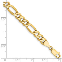 14k 6.25mm Semi-Solid Figaro Chain