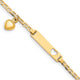 14k Cut-out Heart w/Dangling Heart Childrens Anchor Link ID Bracelet