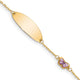 14K Childrens Enamel Butterfly w/.5in ext. ID Bracelet