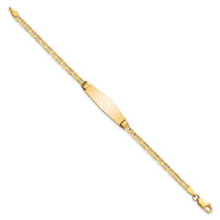 14k Childrens Soft Diamond Shape Anchor Link ID Bracelet