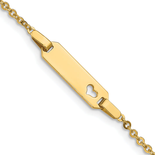 14K Childrens Heart ID Bracelet