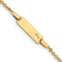 14K Childrens Heart ID Bracelet