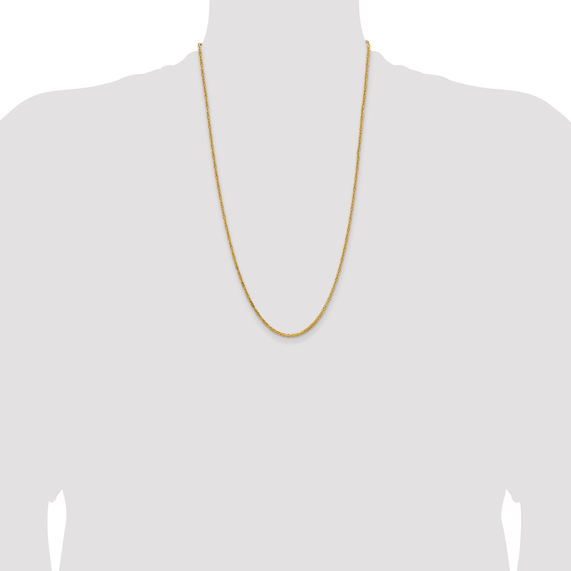 14k 2mm Byzantine Chain