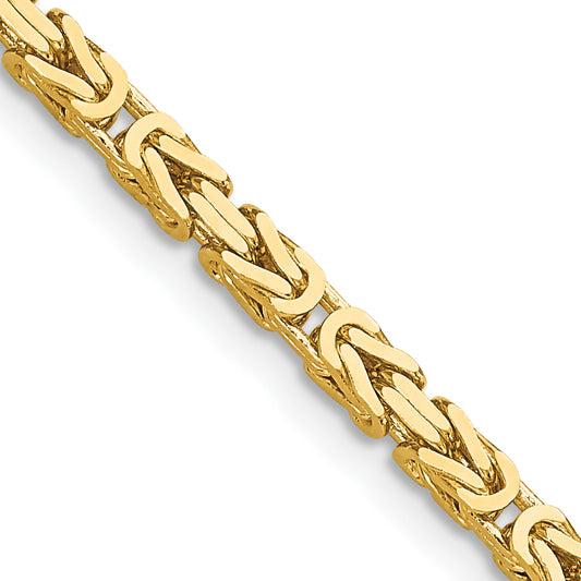 14k 2.5mm Byzantine Chain