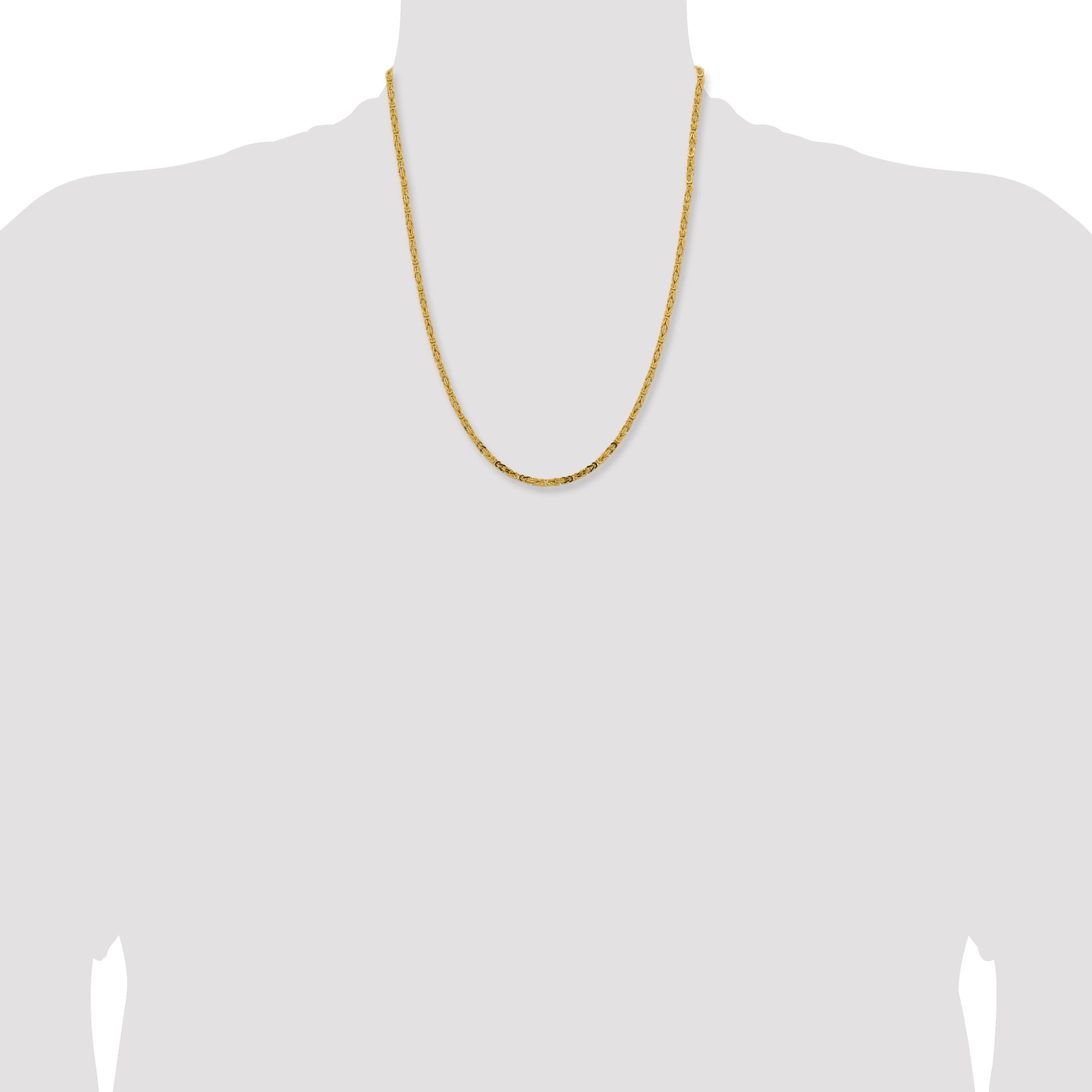 14k 2.5mm Byzantine Chain