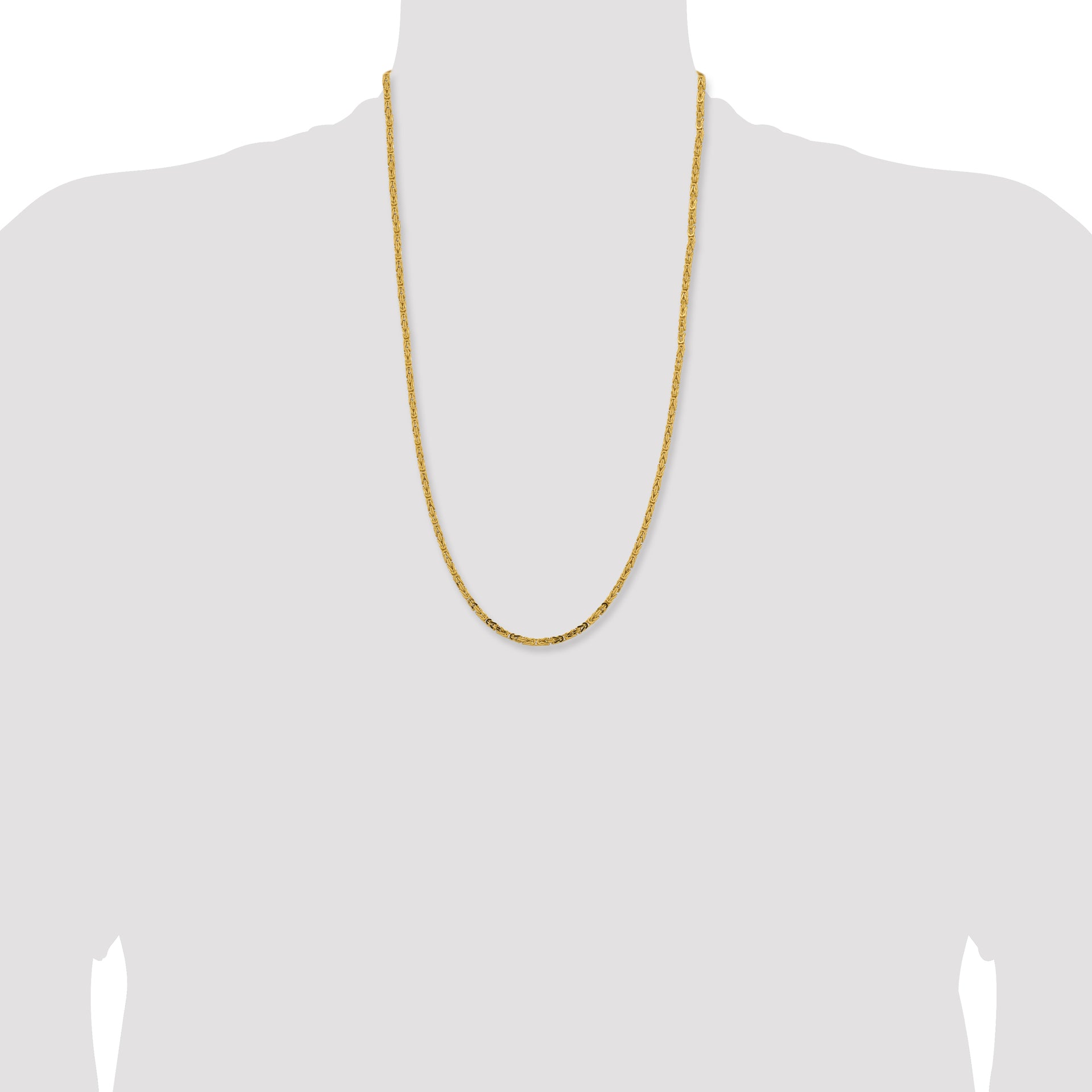 14k 2.5mm Byzantine Chain