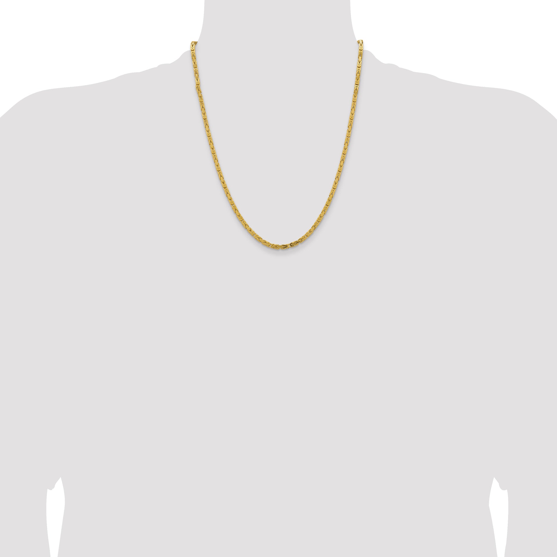 14k 3.25mm Byzantine Chain