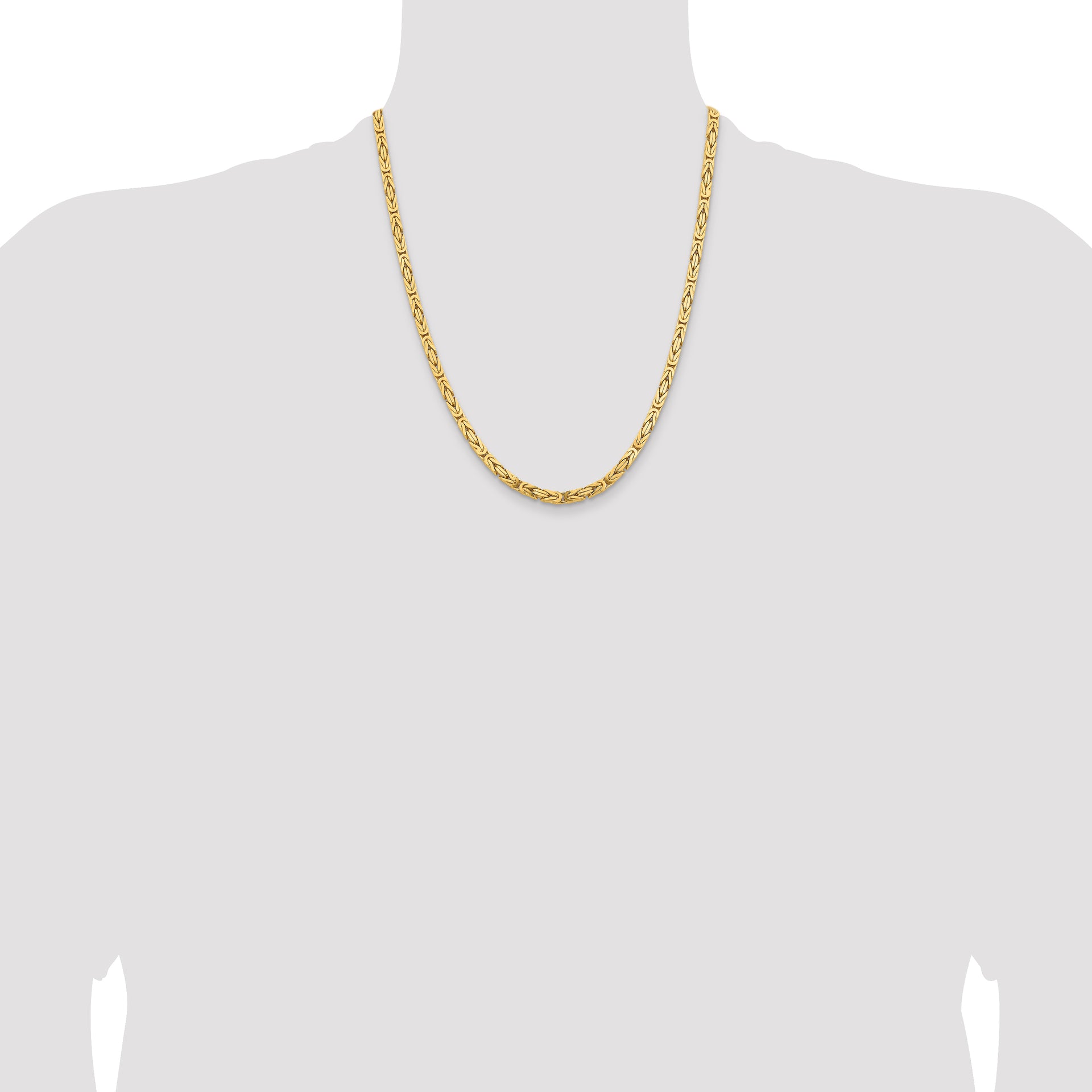 14k 4mm Byzantine Chain