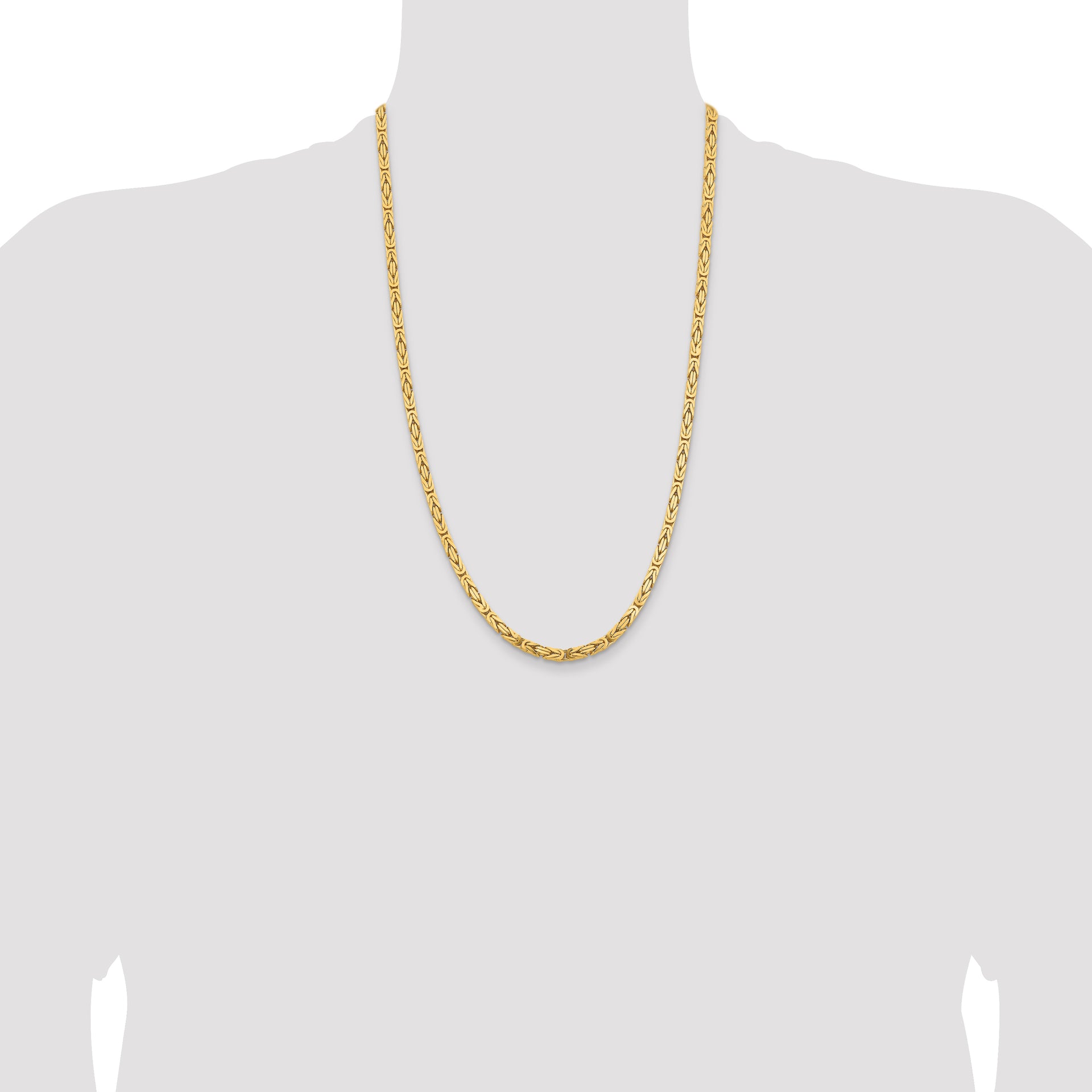 14k 4mm Byzantine Chain