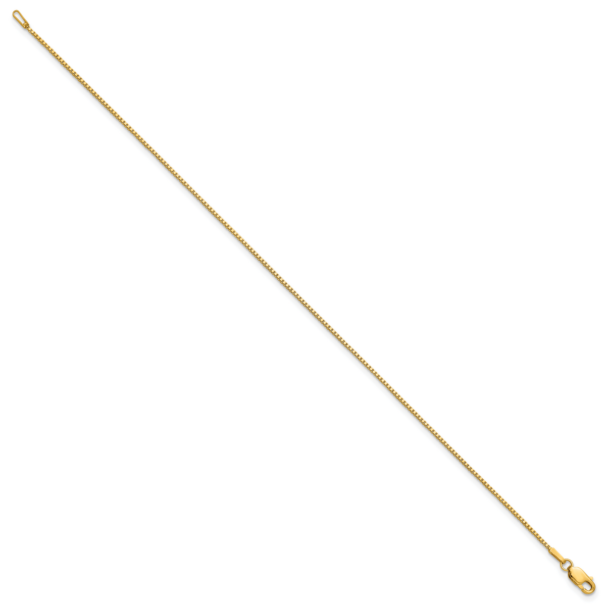 14k 1.05mm Box Chain Anklet
