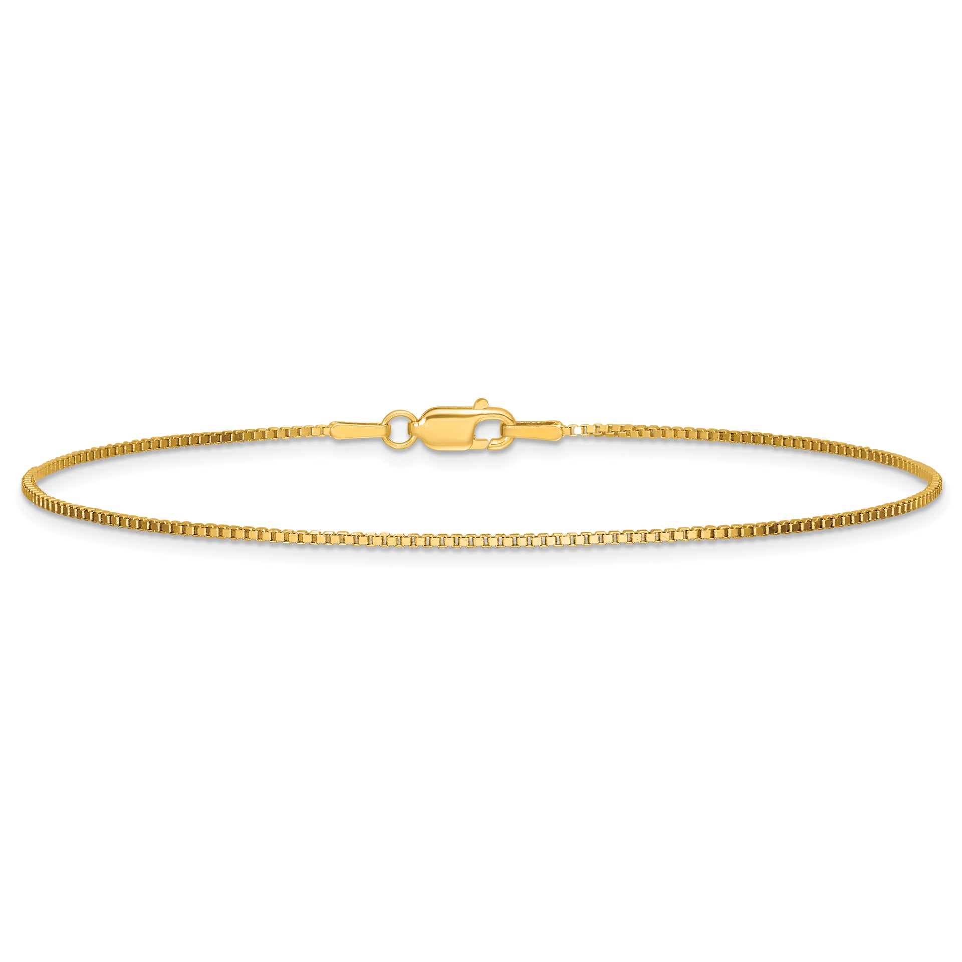 14k 1.05mm Box Chain Anklet