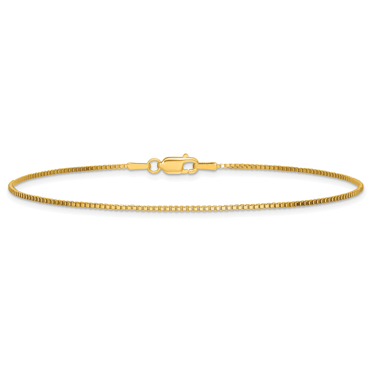 14k 1.05mm Box Chain Anklet