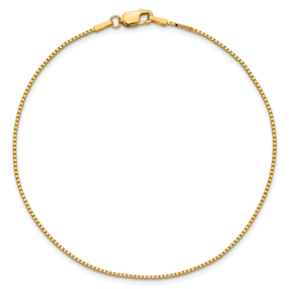14k 1.05mm Box Chain Anklet