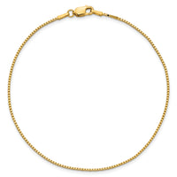 14k 1.05mm Box Chain Anklet