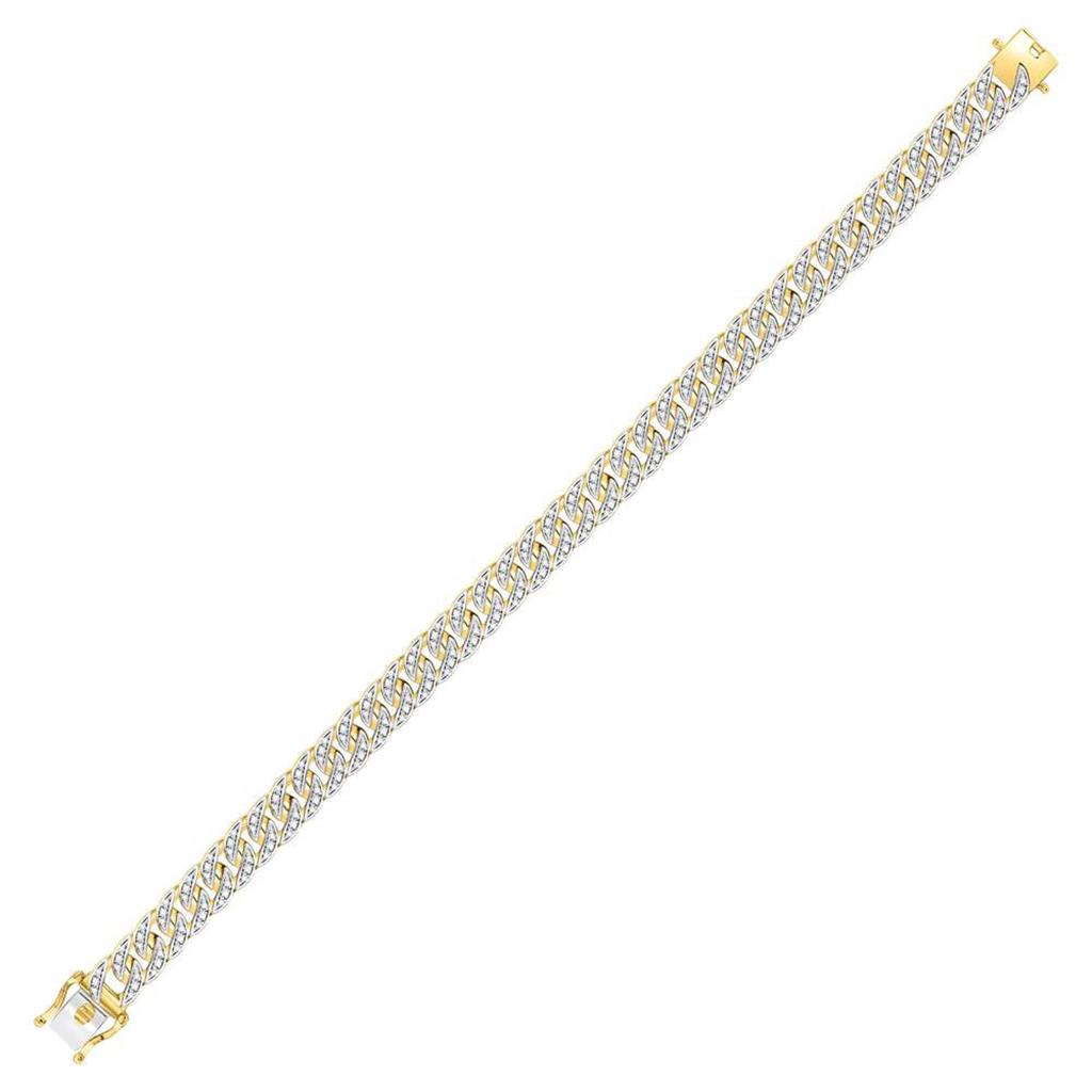Round Diamond Cuban Link Bracelet 1-3/4 Cttw