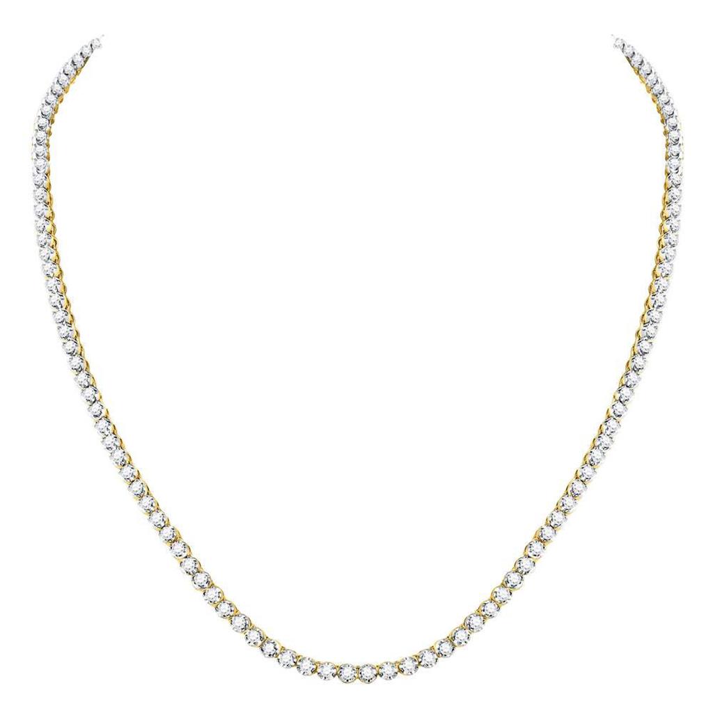 Round Diamond Link Chain Necklace