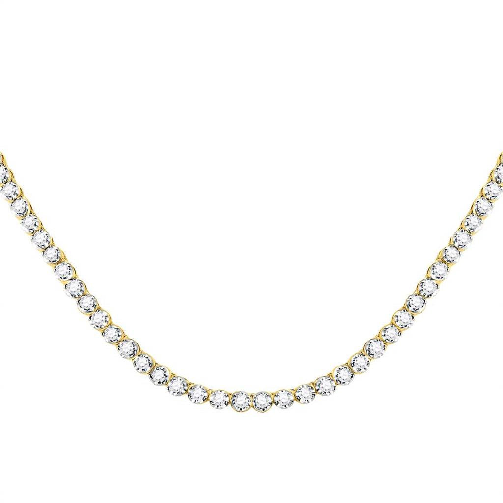 Round Diamond Link Chain Necklace