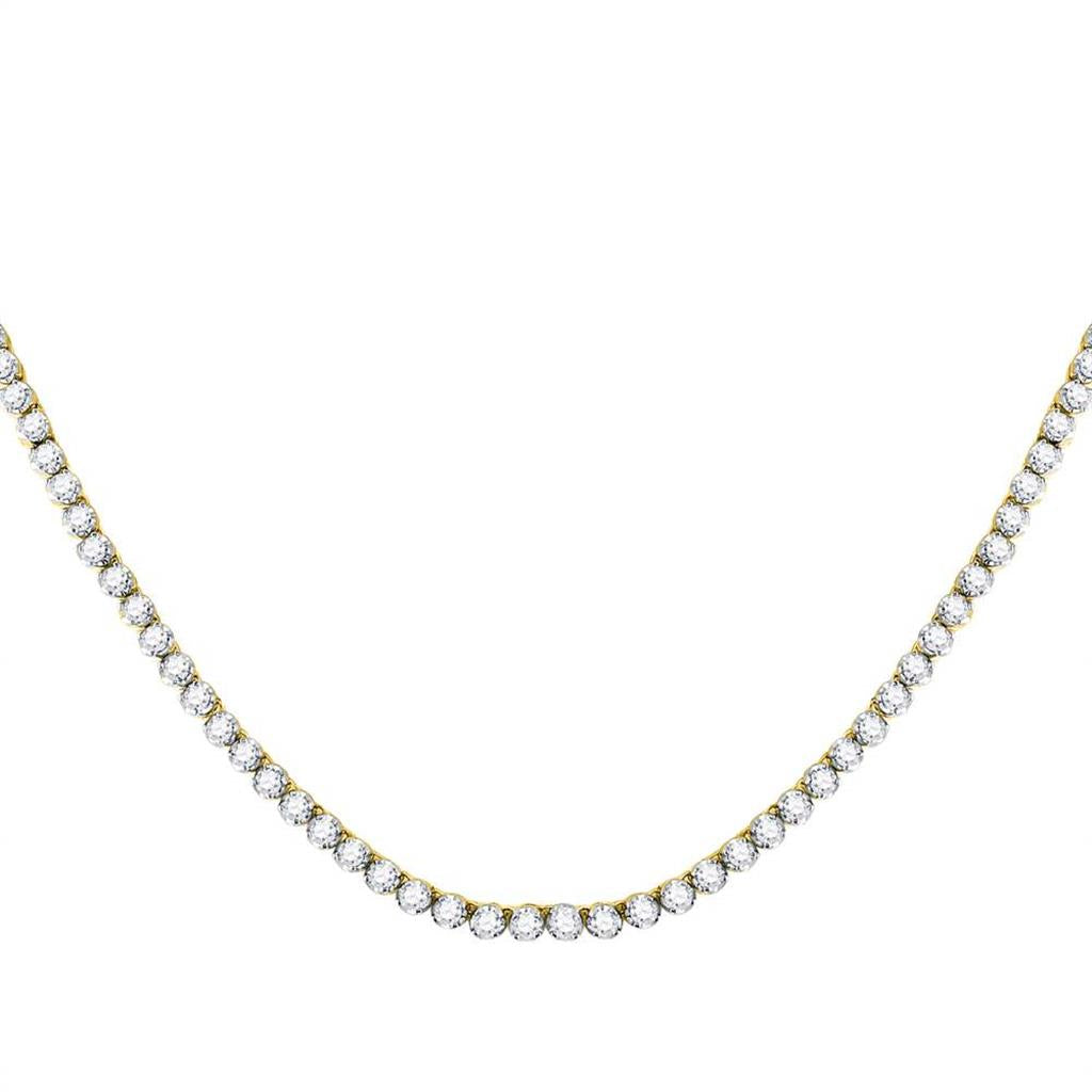 Round Diamond Link Chain Necklace