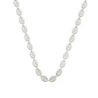 10k Yellow Gold Round Diamond Link Chain Necklace 14-1/5 Cttw