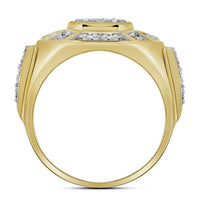 10k Yellow Gold Round Diamond Circle Cluster Ring 1/2 Cttw