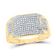 Round Diamond Rectangle Cluster Ring 1/2 Cttw