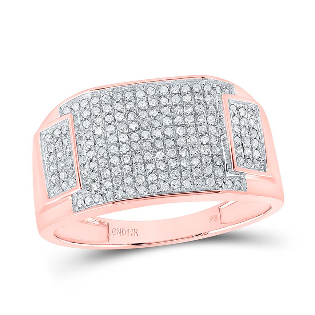 Round Diamond Rectangle Cluster Ring 1/2 Cttw