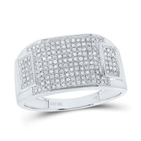 Round Diamond Rectangle Cluster Ring 1/2 Cttw
