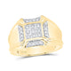 10k Yellow Gold Round Diamond Cluster Ring 1/4 Cttw