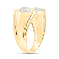 10k Yellow Gold Round Diamond Cluster Ring 1/4 Cttw