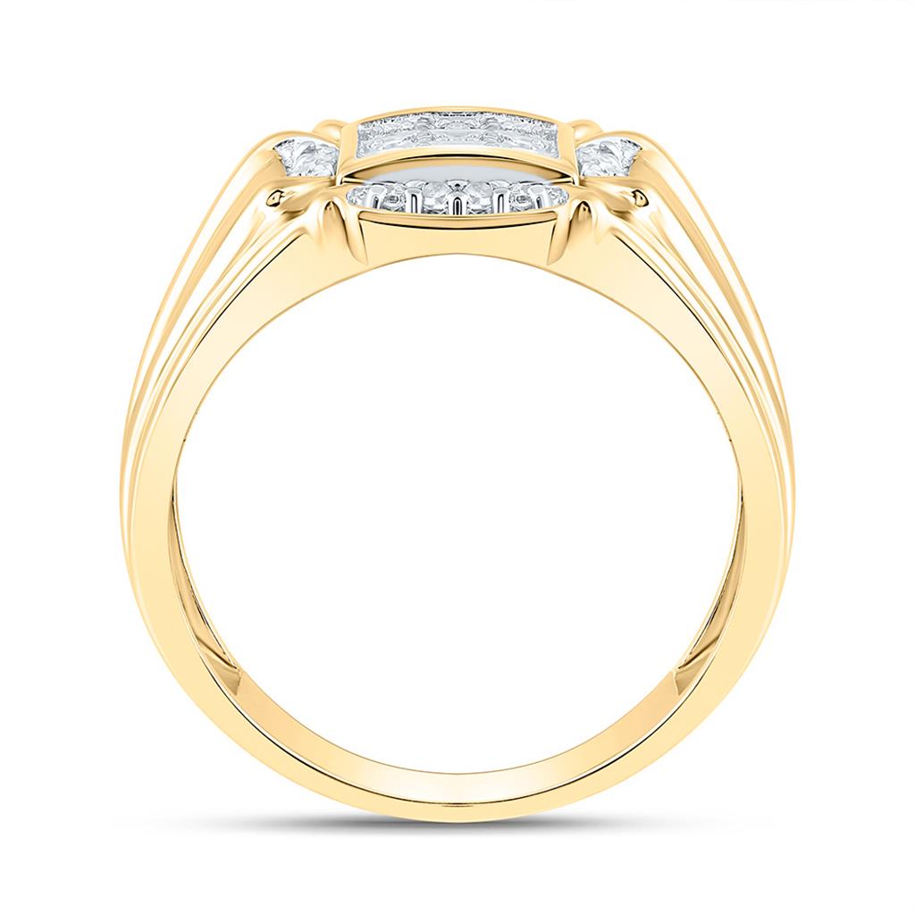 10k Yellow Gold Round Diamond Cluster Ring 1/4 Cttw