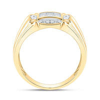 10k Yellow Gold Round Diamond Cluster Ring 1/4 Cttw