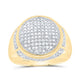 10k Yellow Gold Round Diamond Cluster Circle Ring 1/2 Cttw