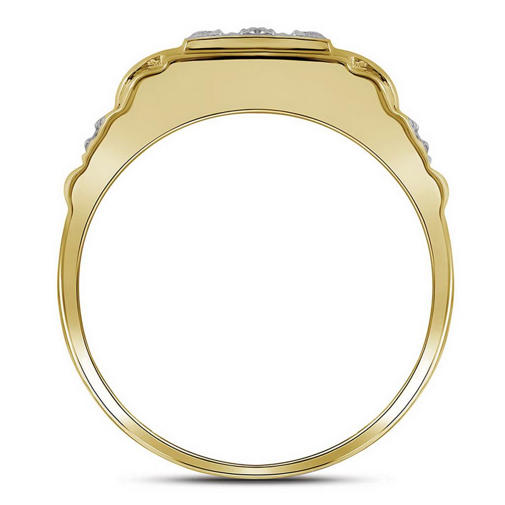 10k Yellow Gold Round Diamond Square Cluster Ring 1/4 Cttw