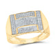 10k Yellow Gold Round Diamond Cluster Ring 1/2 Cttw