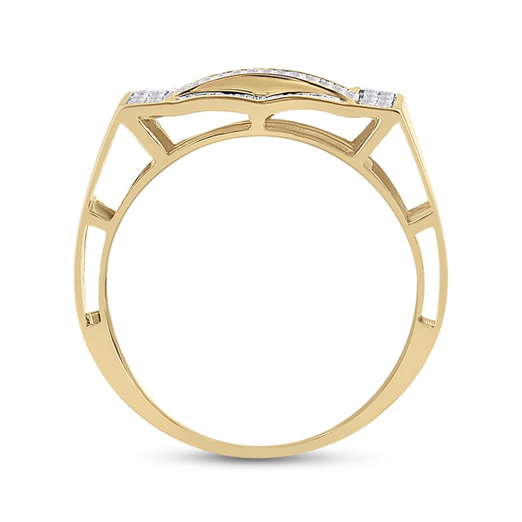 10k Yellow Gold Round Diamond Cluster Ring 1/2 Cttw