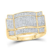 Round Diamond Contoured Rectangle Cluster Ring 1/2 Cttw