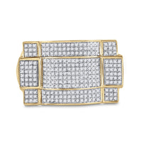 Round Diamond Contoured Rectangle Cluster Ring 1/2 Cttw