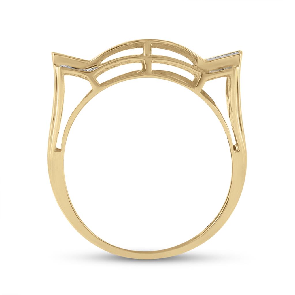 Round Diamond Contoured Rectangle Cluster Ring 1/2 Cttw