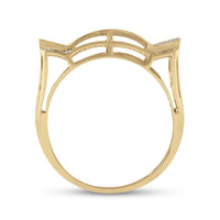Round Diamond Contoured Rectangle Cluster Ring 1/2 Cttw