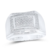 Sterling Silver Round Diamond Cluster Ring 1/5 Cttw