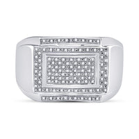 Sterling Silver Round Diamond Cluster Ring 1/5 Cttw