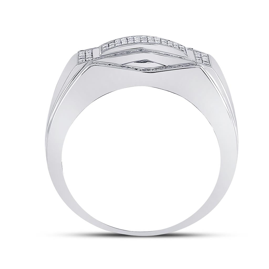 Sterling Silver Round Diamond Cluster Ring 1/5 Cttw