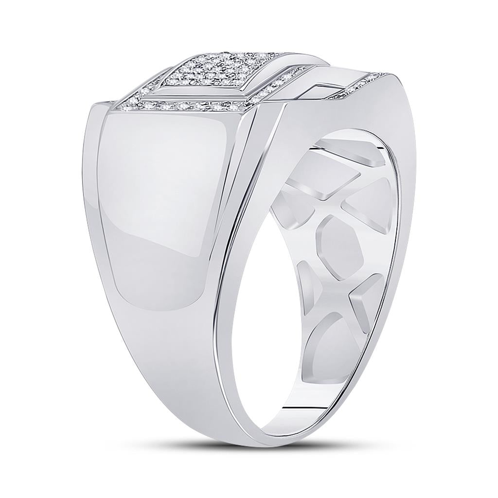 Sterling Silver Round Diamond Cluster Ring 1/5 Cttw